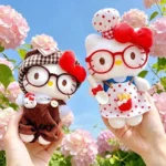 Adorable porte-clés en peluche Hello Kitty, breloque à suspendre pour sac