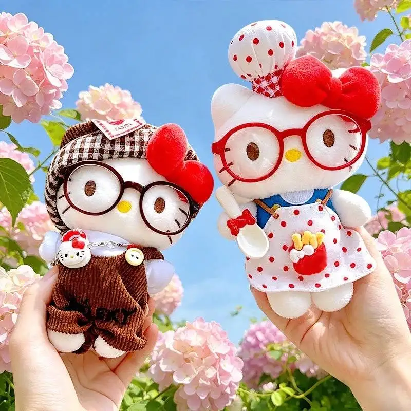 Adorable porte-clés en peluche Hello Kitty, breloque à suspendre pour sac