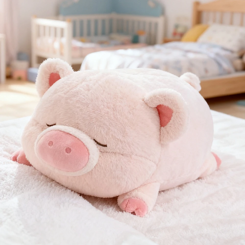 Peluche cochon rose tout doux, adorable coussin – Image 7