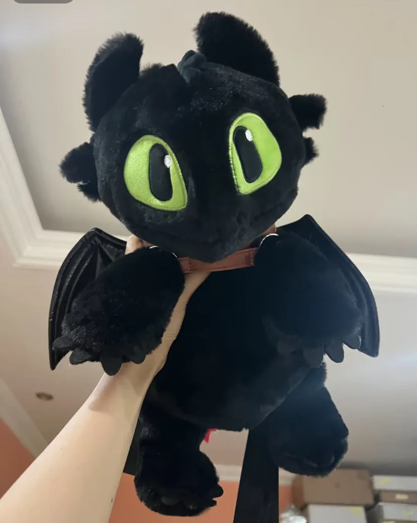 Sac à dos peluche dragon noir style Kawaii/Anime (drôle et mignon) – Image 5