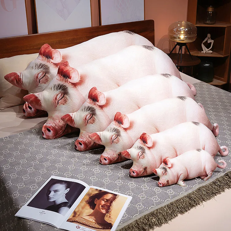 Coussin long réaliste en forme de cochon (effet 3D). – Image 4