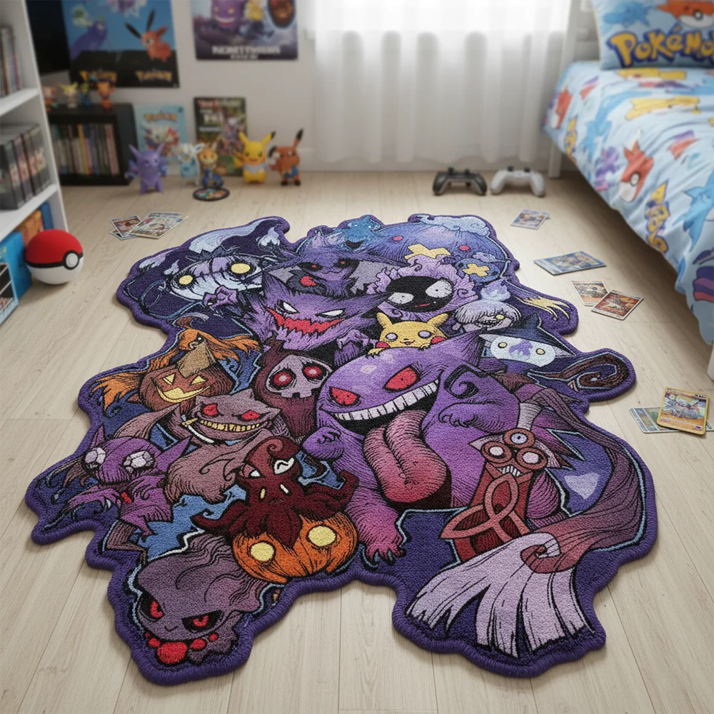Tapis Pokémon style anime – Décoration pour salle de jeux