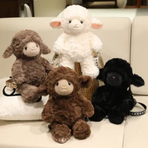Sac à dos en peluche Kawaii de 40 cm en forme de mouton frisé