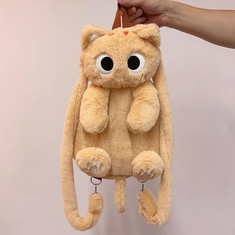 Sac à dos chat noir façon peluche – Sac bandoulière kawaii – Image 6