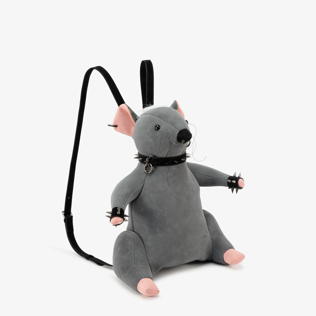 Sac à dos en peluche « Rat » style gothique punk – Image 3