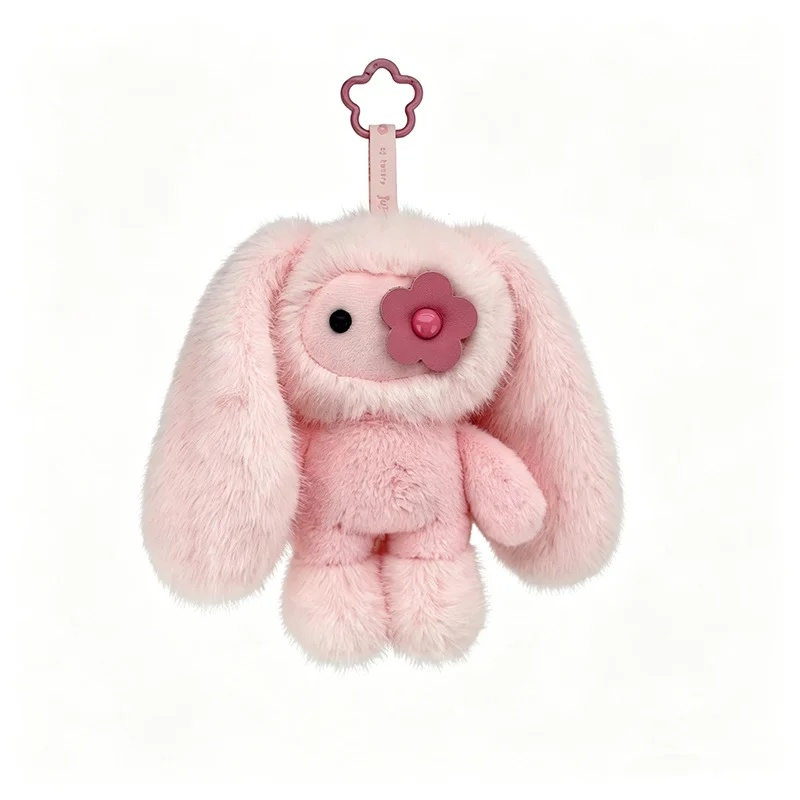 Porte-clés peluche JUJU Bunny – Lapin en peluche aux yeux fleuris – Image 9