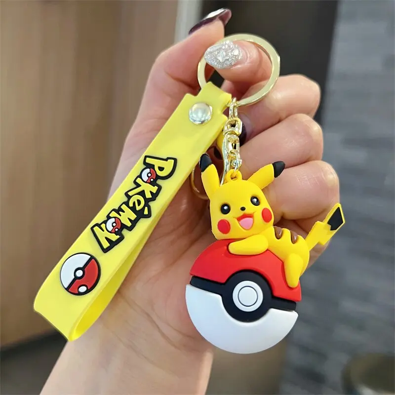 Porte-clés Pokémon mignon en forme de Pokéball avec figurine 3D en PVC – Image 6