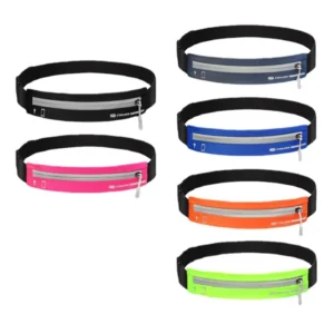 Ceinture de running élastique et fine avec fermeture éclair réfléchissante