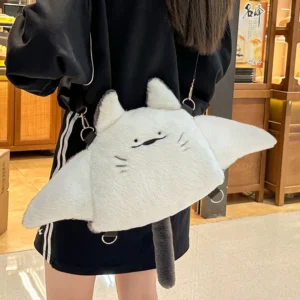 Sac à dos créatif en peluche en forme de raie manta