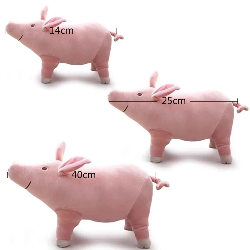 Peluche cochon style dessin animé, réaliste et mignonne (14/40 cm). – Image 7