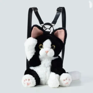 Sac à dos en peluche ultra-adorable et réaliste en forme de chat