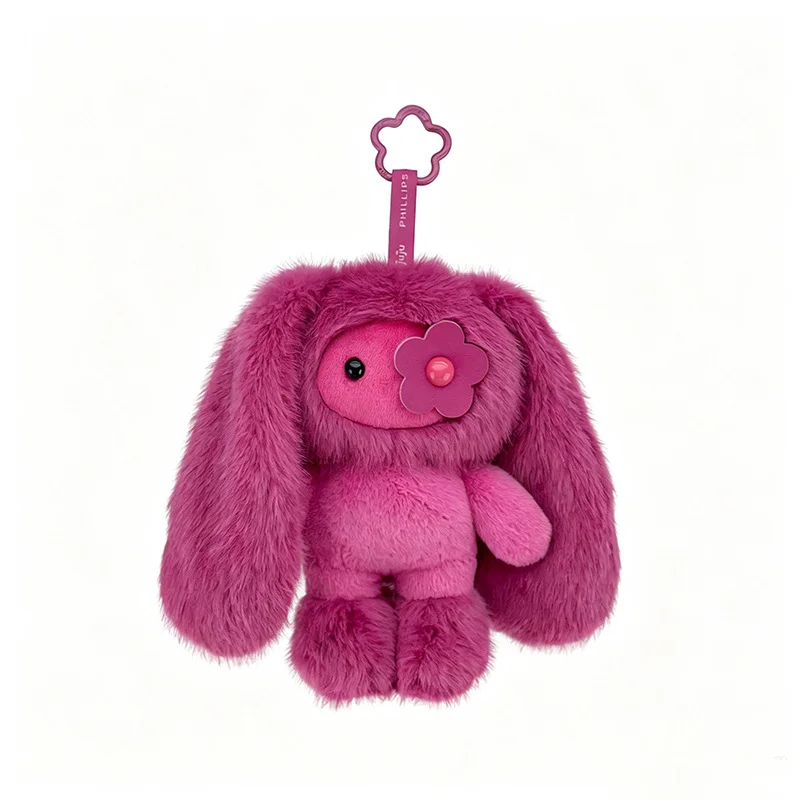 Porte-clés peluche JUJU Bunny – Lapin en peluche aux yeux fleuris – Image 8