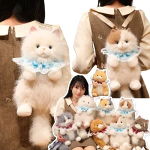 Sac à dos mignon en forme de chat Ragdoll (peluche)