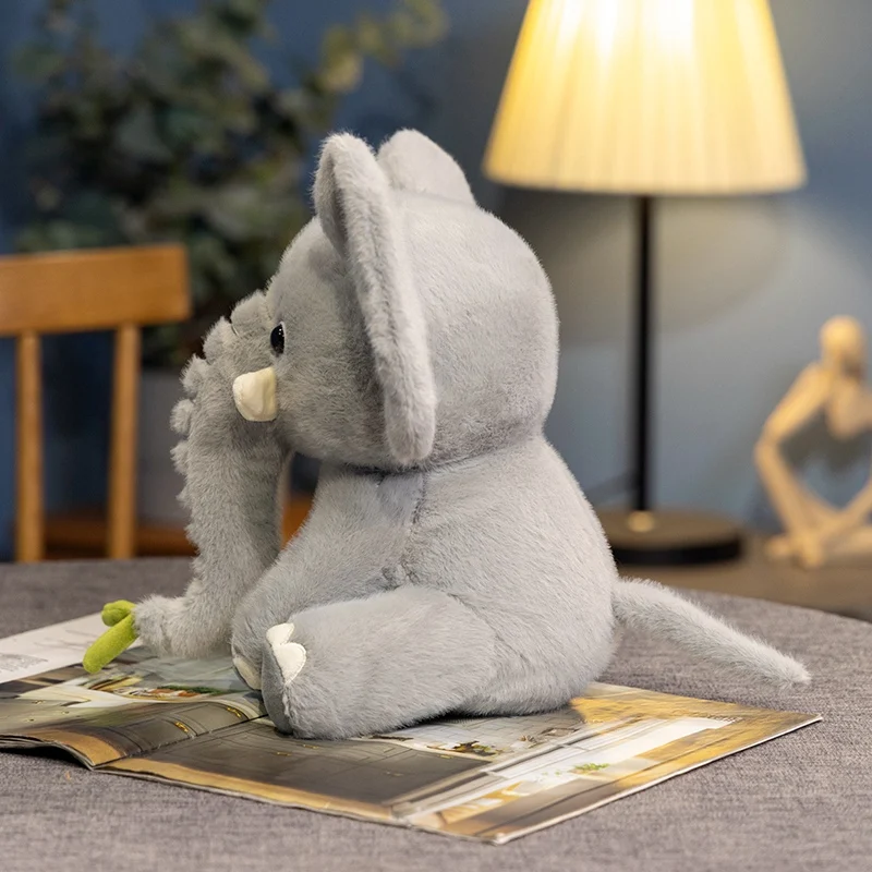 Peluche réaliste de 30 cm (lion, tigre, éléphant, singe, zèbre, girafe ou raton laveur). – Image 6