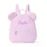 Mini-sac à dos mignon avec oreilles d'ours – Velours côtelé et peluche
