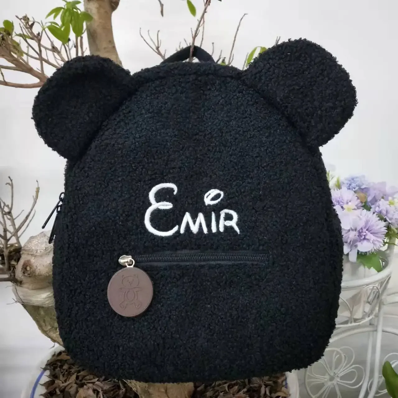 Sac à dos ours en peluche personnalisé avec prénom brodé – Image 7