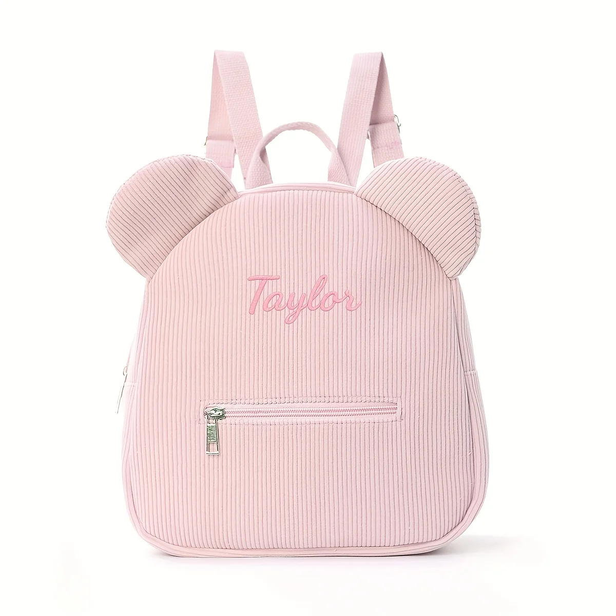 Mini-sac à dos mignon avec oreilles d'ours – Velours côtelé et peluche – Image 11