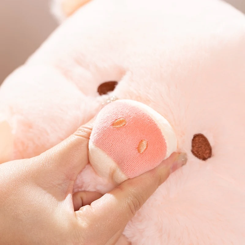 Peluche cochon Kawaii de 30 cm – Cochon allongé, coussin de sommeil. – Image 8