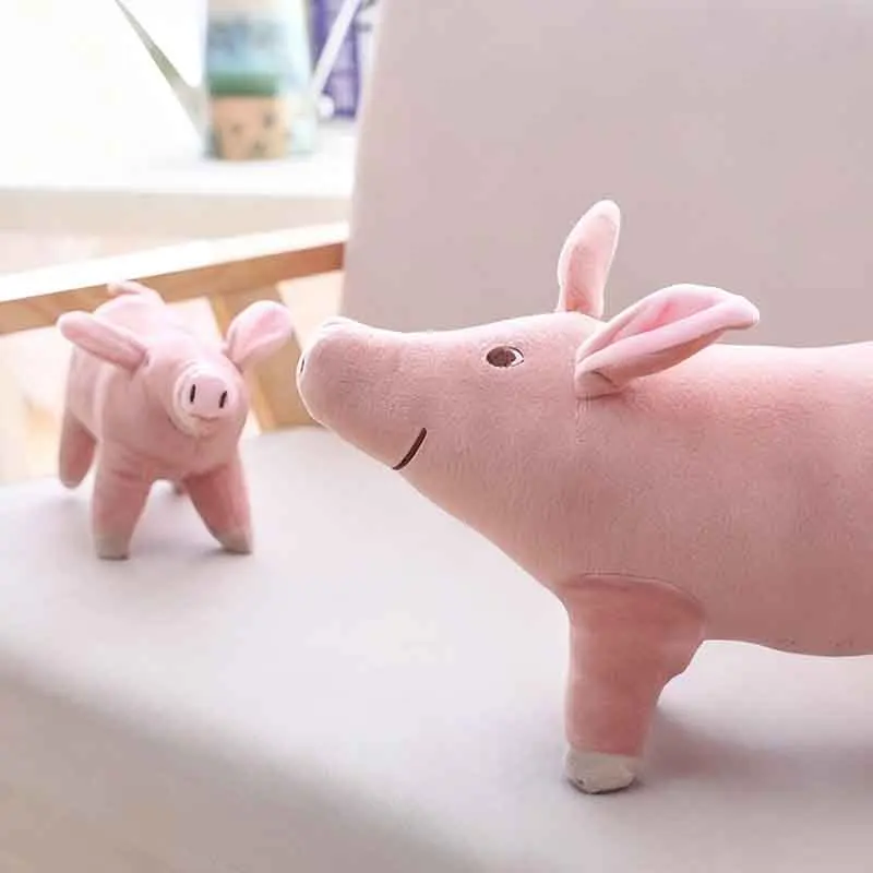 Peluche cochon style dessin animé, réaliste et mignonne (14/40 cm). – Image 8
