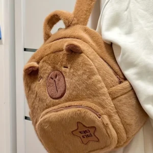 Sac à dos en peluche Capybara de grande capacité