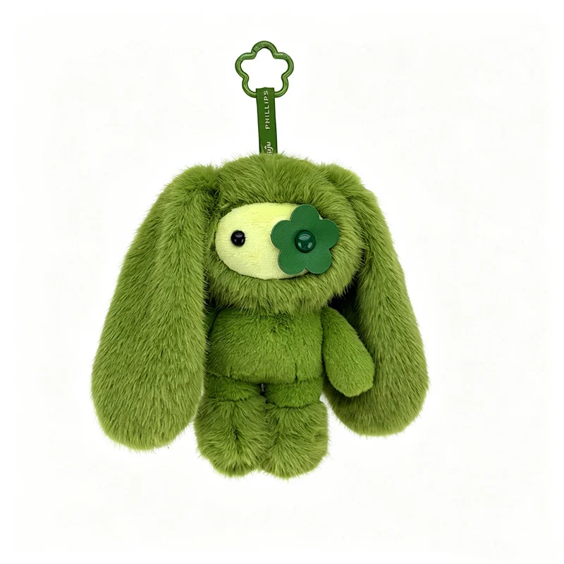 Porte-clés peluche JUJU Bunny – Lapin en peluche aux yeux fleuris – Image 3