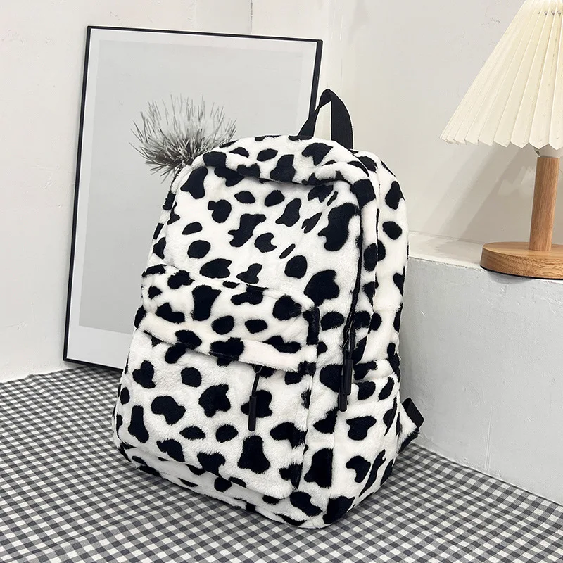Sac à dos en peluche motif léopard – Image 7