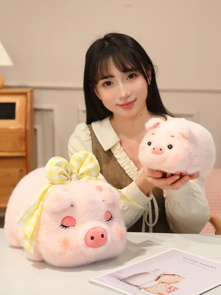 Peluche cochon rose allongé (20-60 cm) – Peluche style kawaii. – Image 9