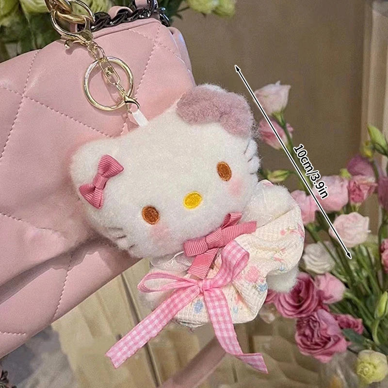 Adorable porte-clés en peluche Hello Kitty, breloque à suspendre pour sac – Image 23