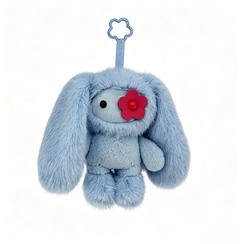 Porte-clés peluche JUJU Bunny – Lapin en peluche aux yeux fleuris – Image 6