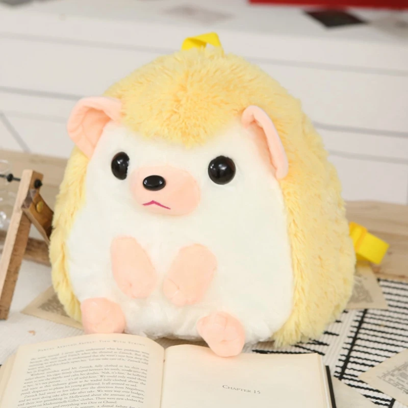 Sac à dos en peluche hérisson, doux et mignon – Sac d'école confortable – Image 3