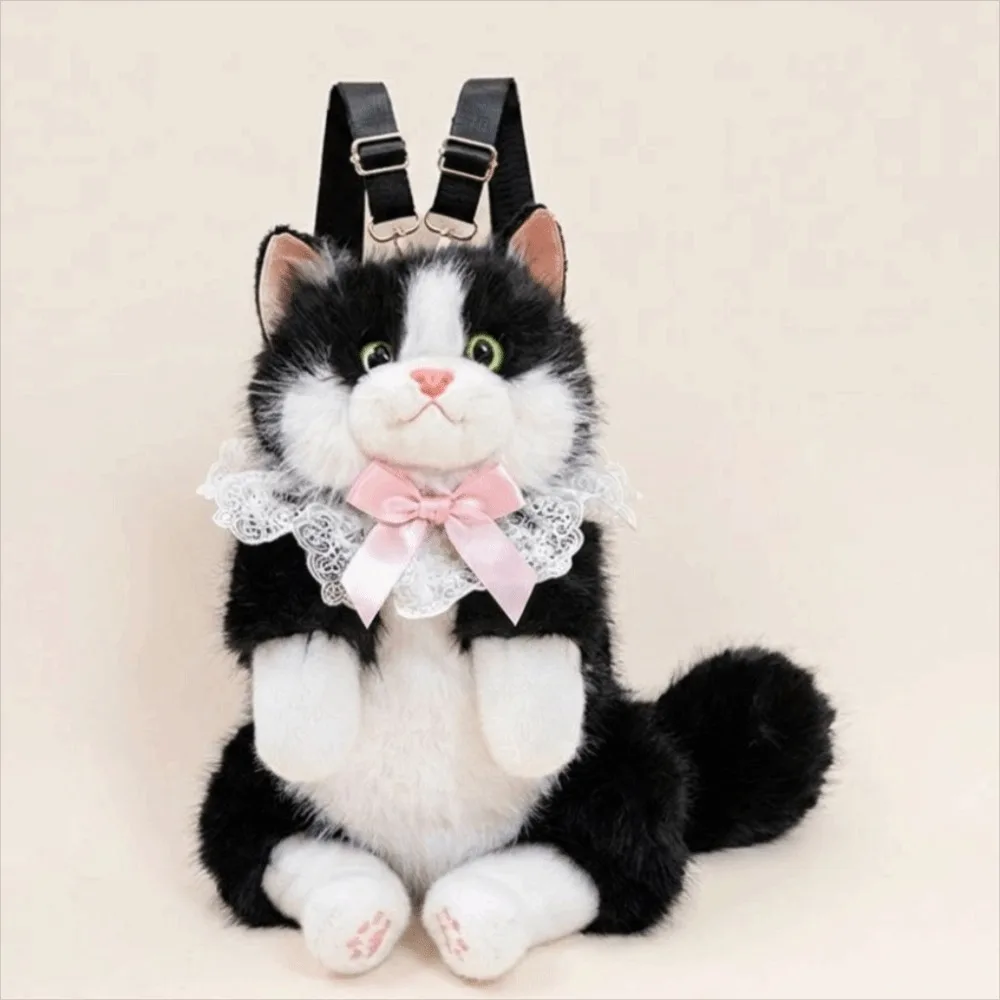 Nouveau sac à dos pour enfant en forme de chat réaliste (aspect peluche) – Image 4