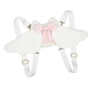 Sac à dos en peluche pour filles avec ailes d'ange