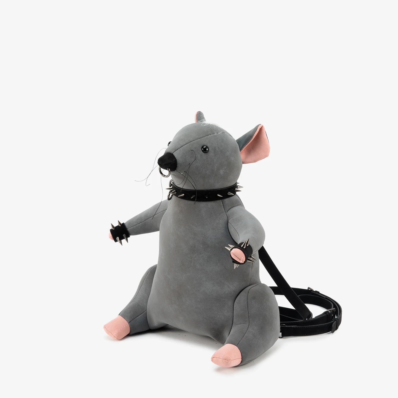 Sac à dos en peluche « Rat » style gothique punk – Image 7