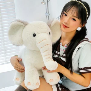 Peluche petit éléphant blanc (26-47 cm)