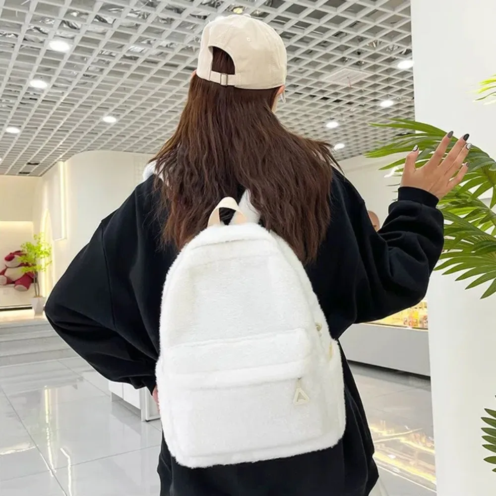 Sac à dos léger de couleur unie pour étudiante – Image 3