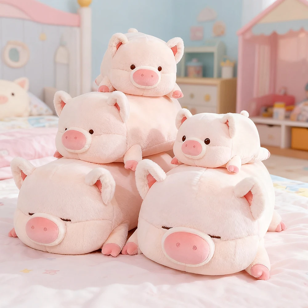 Peluche cochon rose tout doux, adorable coussin – Image 4
