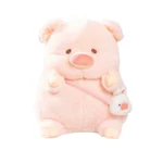 Peluche cochon Kawaii de 30 cm – Cochon allongé, coussin de sommeil.