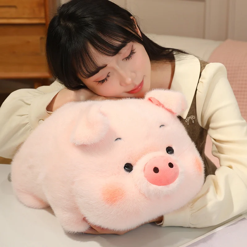 Peluche cochon rose allongé (20-60 cm) – Peluche style kawaii. – Image 2