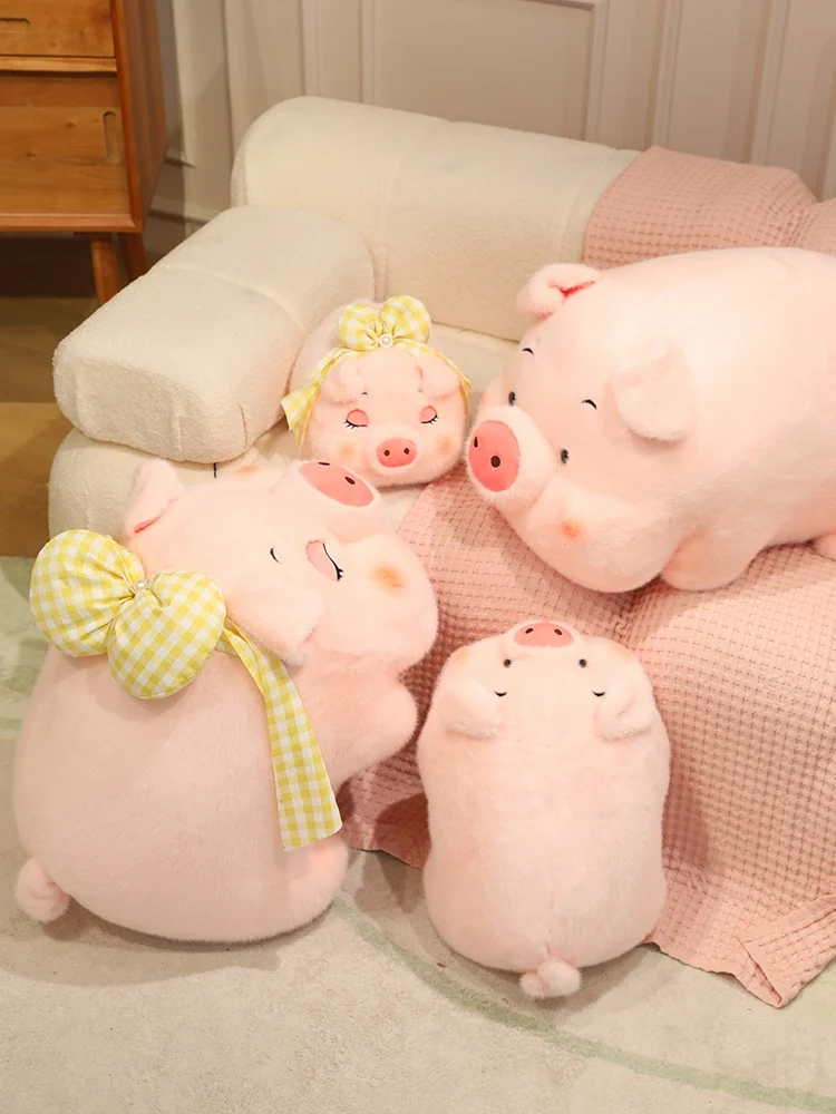 Peluche cochon rose allongé (20-60 cm) – Peluche style kawaii. – Image 12