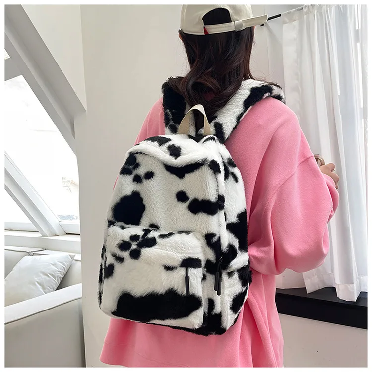 Sac à dos en peluche motif léopard – Image 10