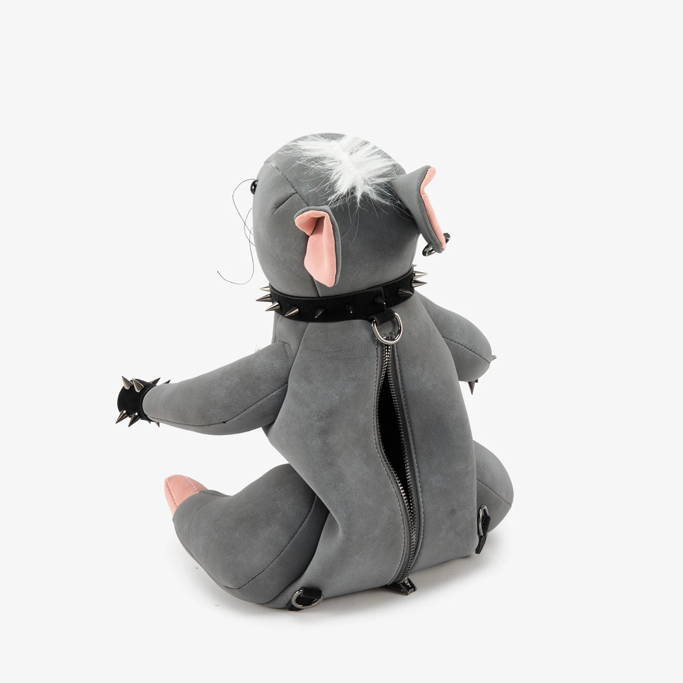 Sac à dos en peluche « Rat » style gothique punk – Image 12