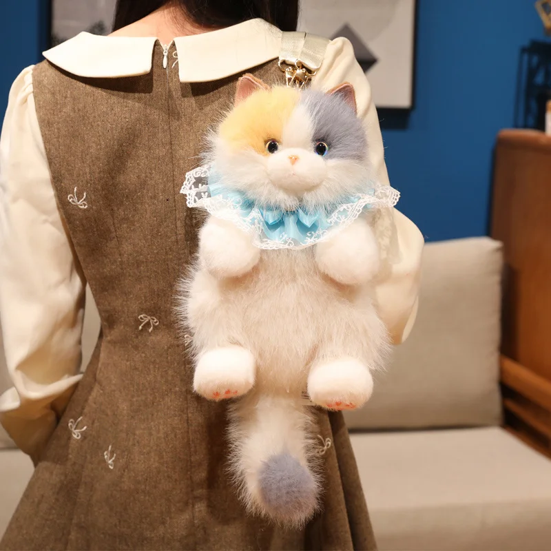 Sac à dos mignon en forme de chat Ragdoll (peluche) – Image 4