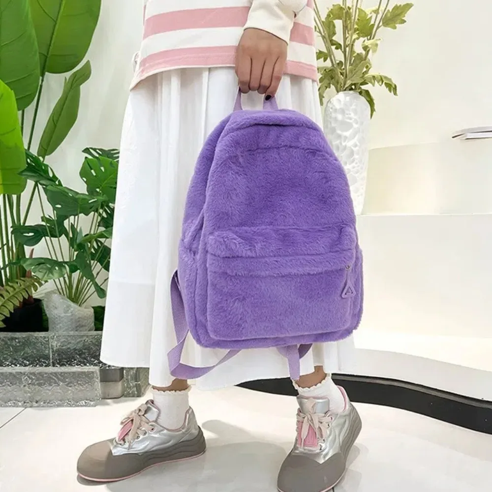 Sac à dos léger de couleur unie pour étudiante – Image 4