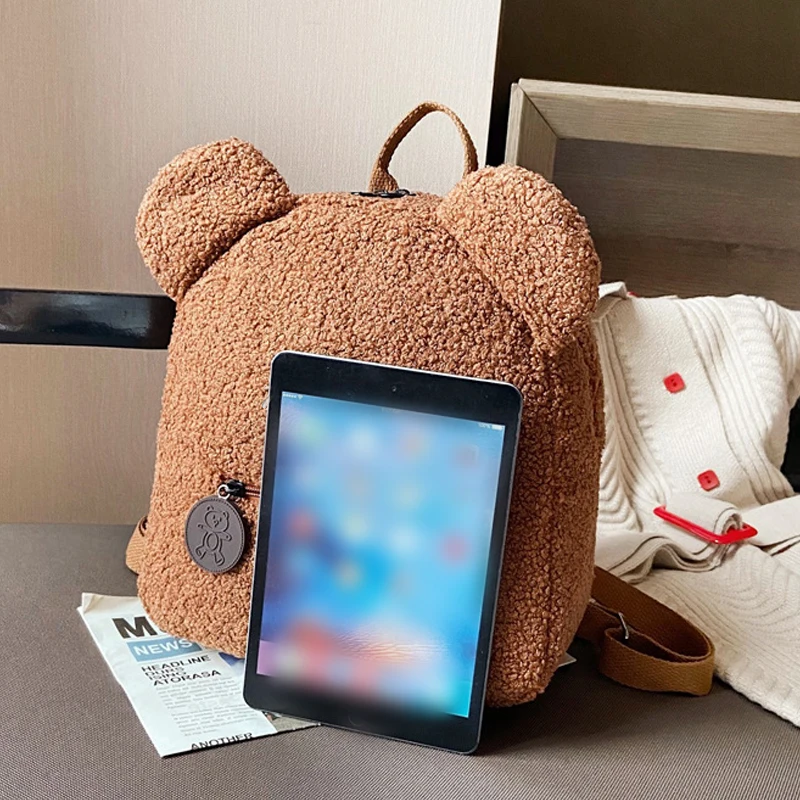 Sac à dos décontracté pour enfant, modèle ours en peluche – Image 4