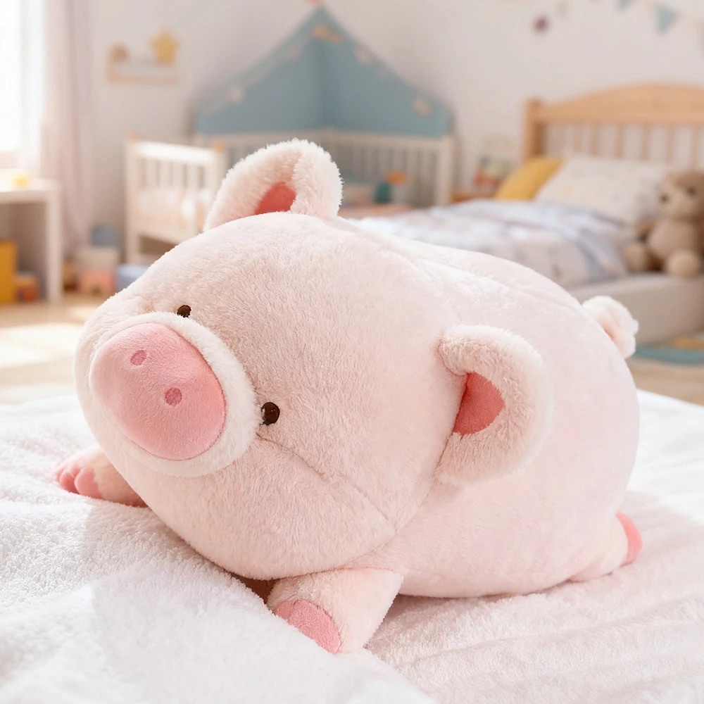 Peluche cochon rose tout doux, adorable coussin – Image 6