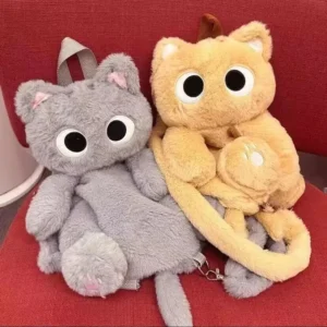 Sac à dos en peluche Kawaii (35-40 cm) en forme de chat aux grands yeux