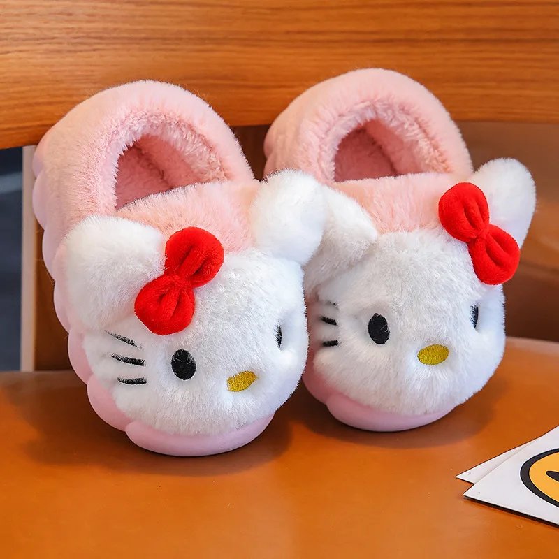 Chaussons en peluche plats et mignons pour enfants – Image 5