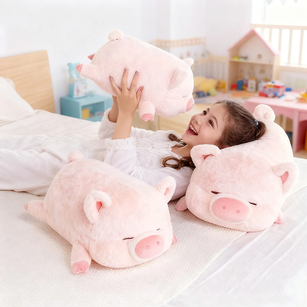 Peluche cochon rose tout doux, adorable coussin – Image 5