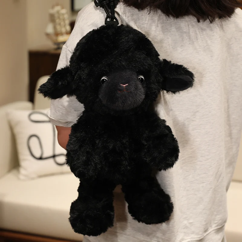 Sac à dos en peluche Kawaii de 40 cm en forme de mouton frisé – Image 5