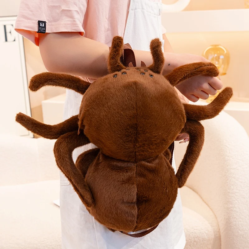 Sac à dos en peluche en forme d'araignée brune (35 x 30 cm). – Image 6